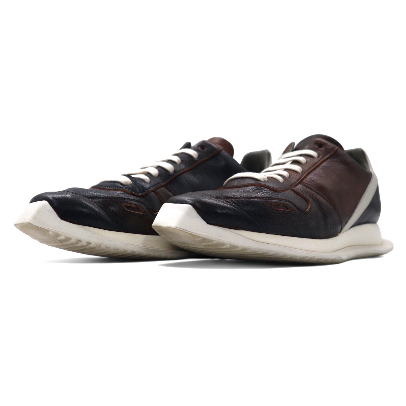 Rick Owens Runner Sneakers 25cm Nero Marrone Pelle Black Vintage Runner Sneakers 19 S2811