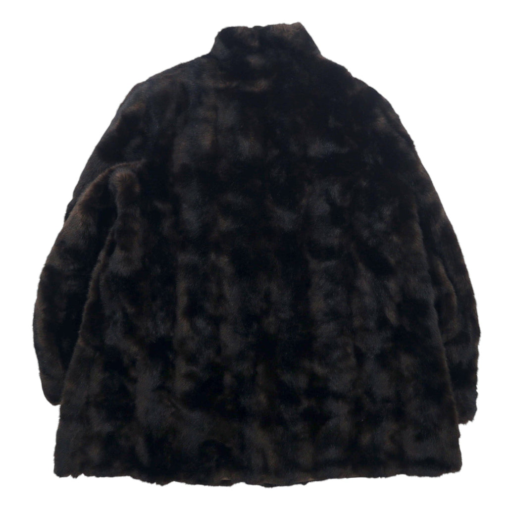 Giacca in finta pelliccia L.L.BERGER, anni '60, taglia L, marrone, acrilico, Made in USA, ILGWU Union Made, tissavel FRANCE