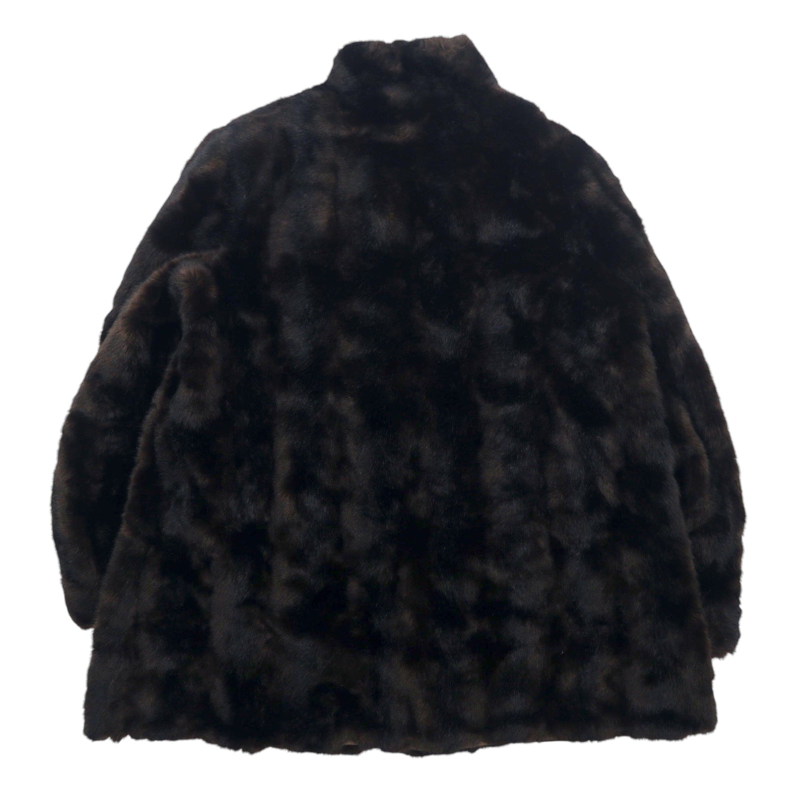 Giacca in finta pelliccia L.L.BERGER, anni '60, taglia L, marrone, acrilico, Made in USA, ILGWU Union Made, tissavel FRANCE