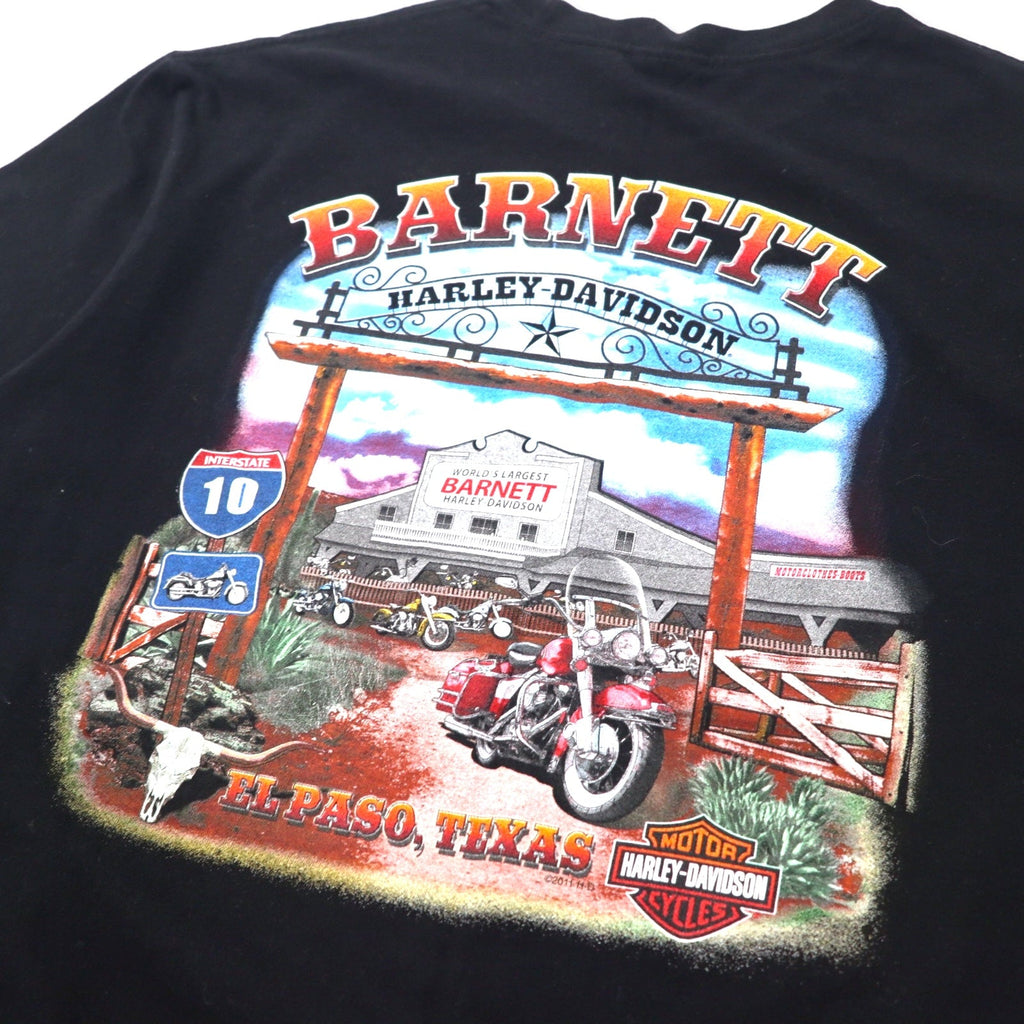 HARLEY DAVIDSON T-shirt con stampa logo L Cotone Stampa fronte/retro EL PASO TEXAS Fabbricato in Nicaragua
