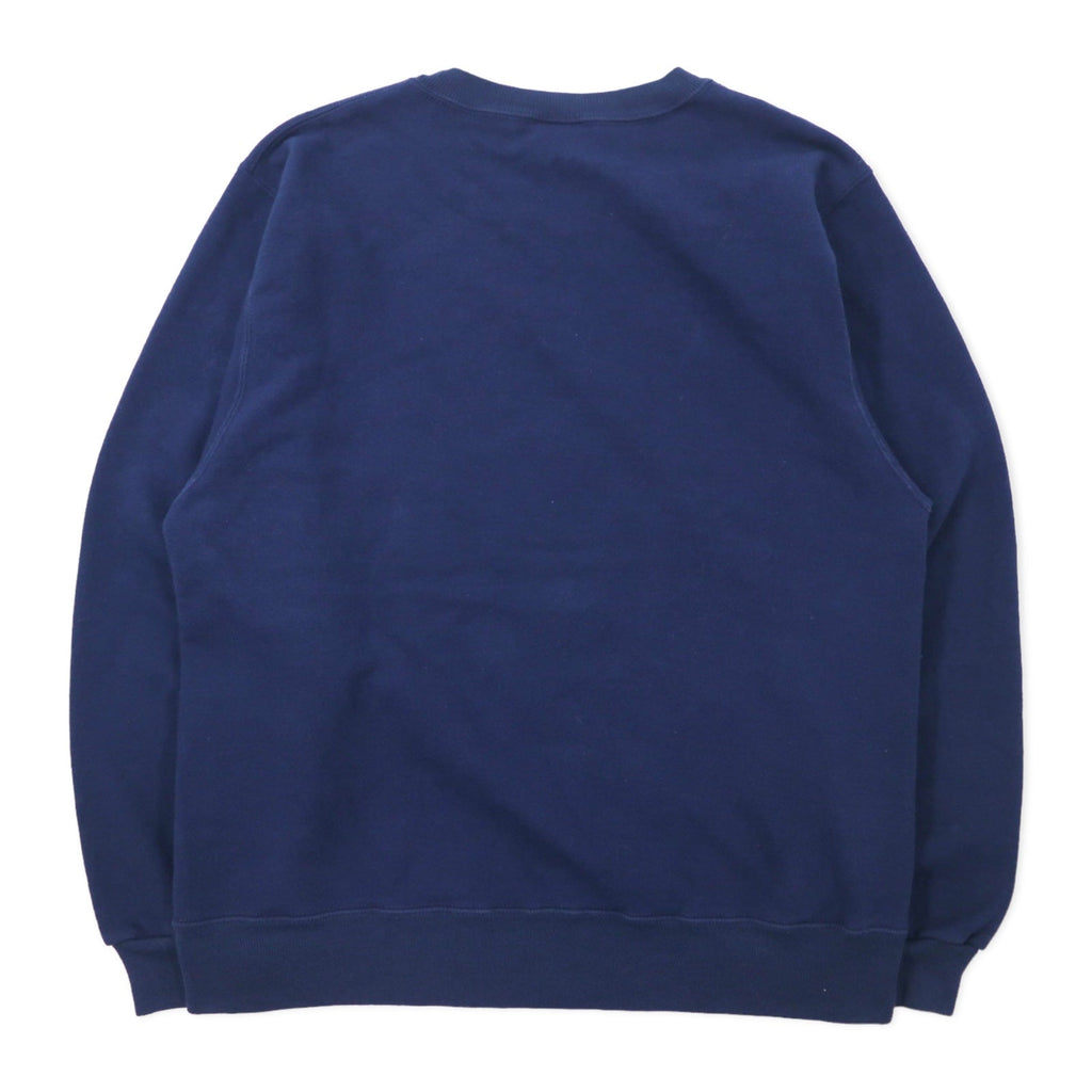 Champion USA 90s felpa stampata college L blu navy cotone interno felpato NCAA football NOTRE DAME stampa a 3 strati logo ad arco etichetta ricamata
