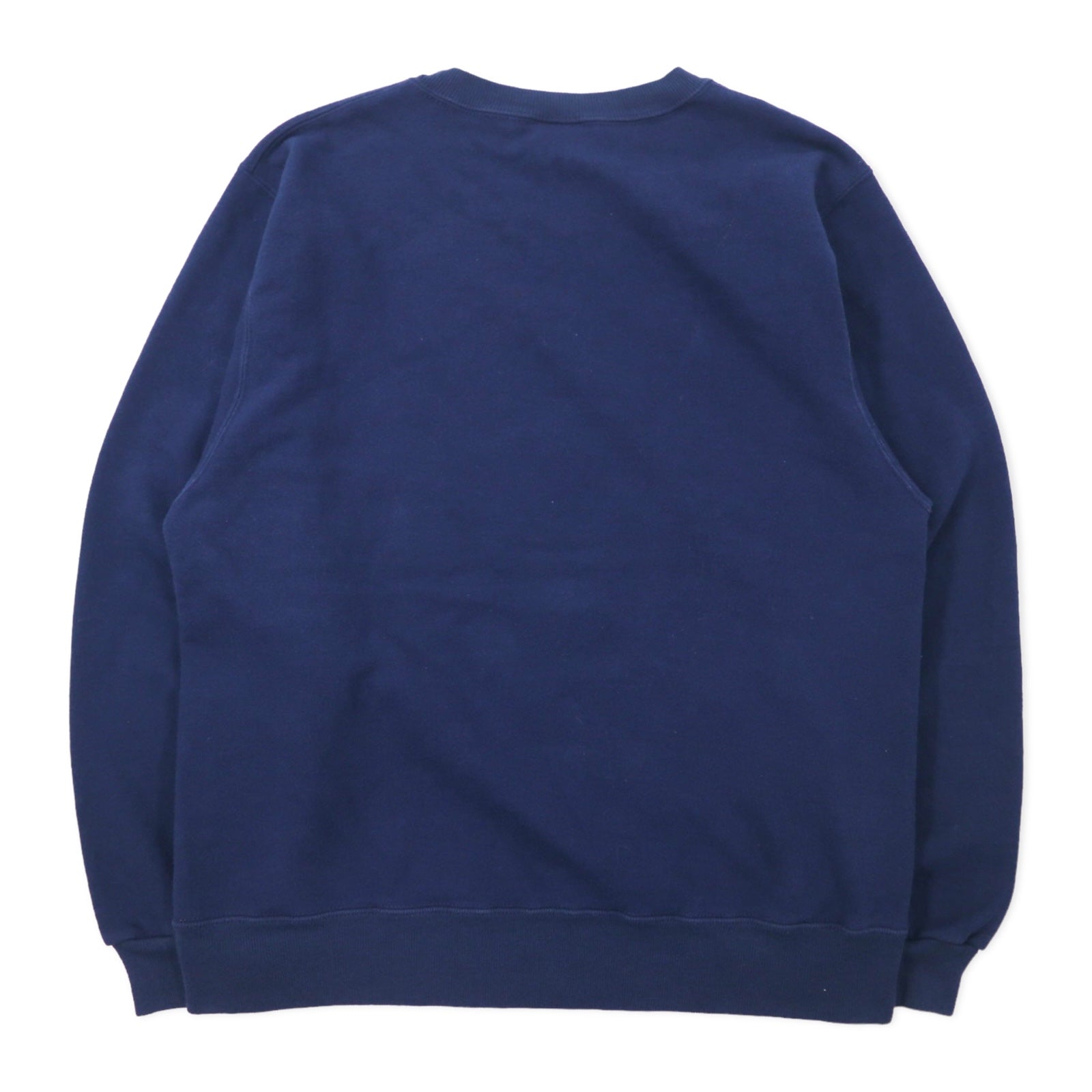 Champion USA 90s felpa stampata college L blu navy cotone interno felpato NCAA football NOTRE DAME stampa a 3 strati logo ad arco etichetta ricamata