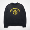 Polo Ralph Lauren ヴィンテージ加工 前V スウェット トレーナー S ブラック 105TH NAVAL STA