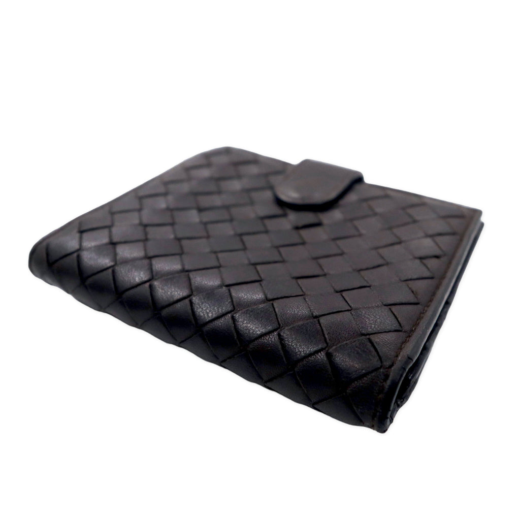 BOTTEGA VENETA Portafoglio bi-fold Intrecciato con cerniera a giro, marrone, pelle, 121059 V0013 2040, Made in Italy