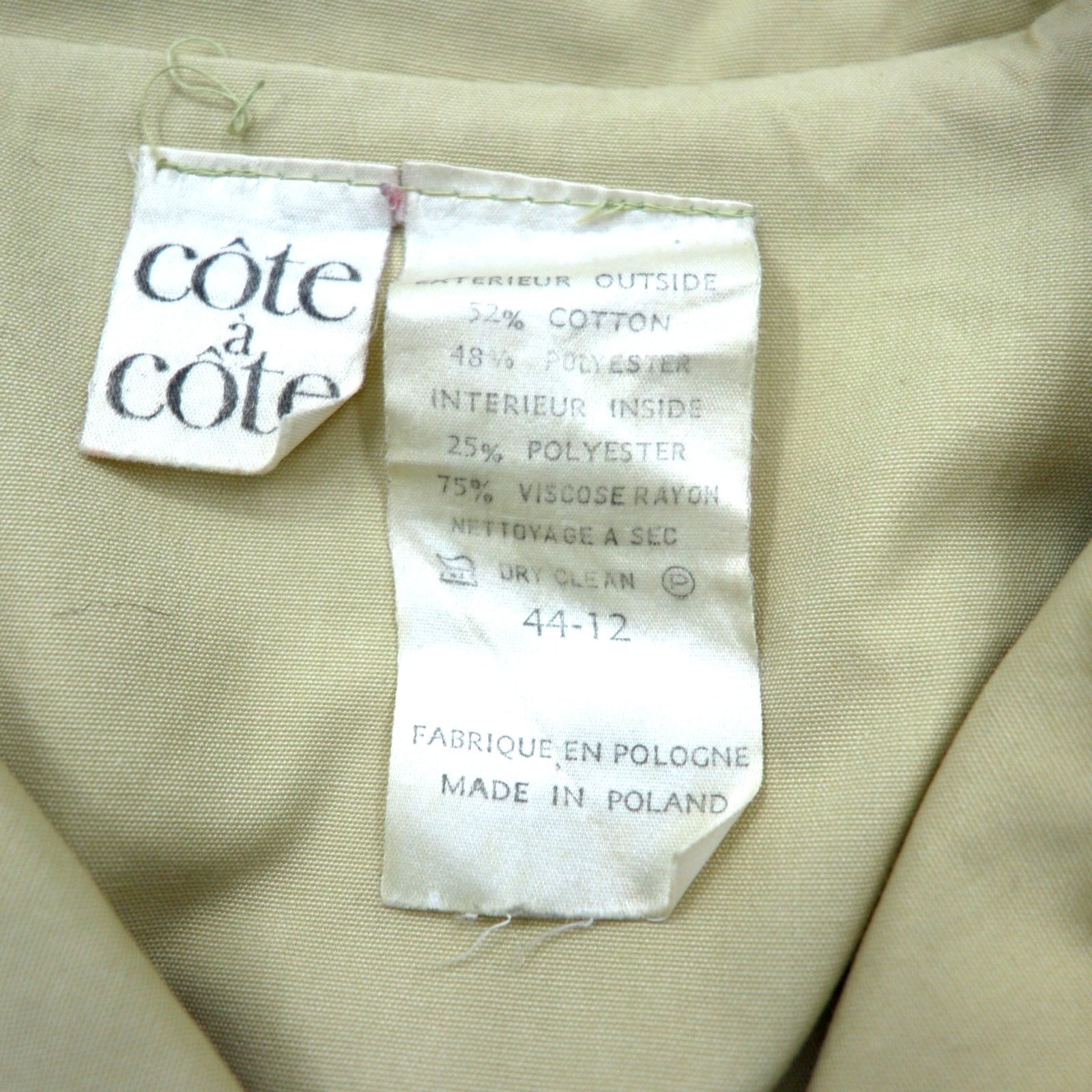 Trench Balenciaga, Made in Poland anni '80, taglia XL, beige cotone poliestere.