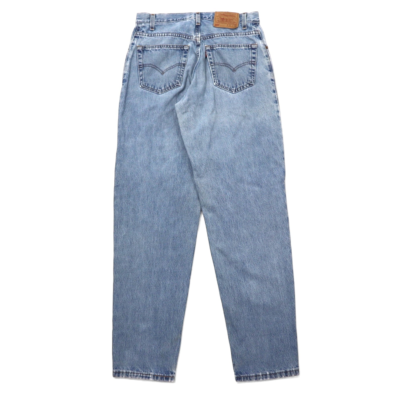 Levi's Made in USA anni '90 560 Loose Fit Tapered Jeans 32 Blu Cotone Chiusura a zip 560-4891