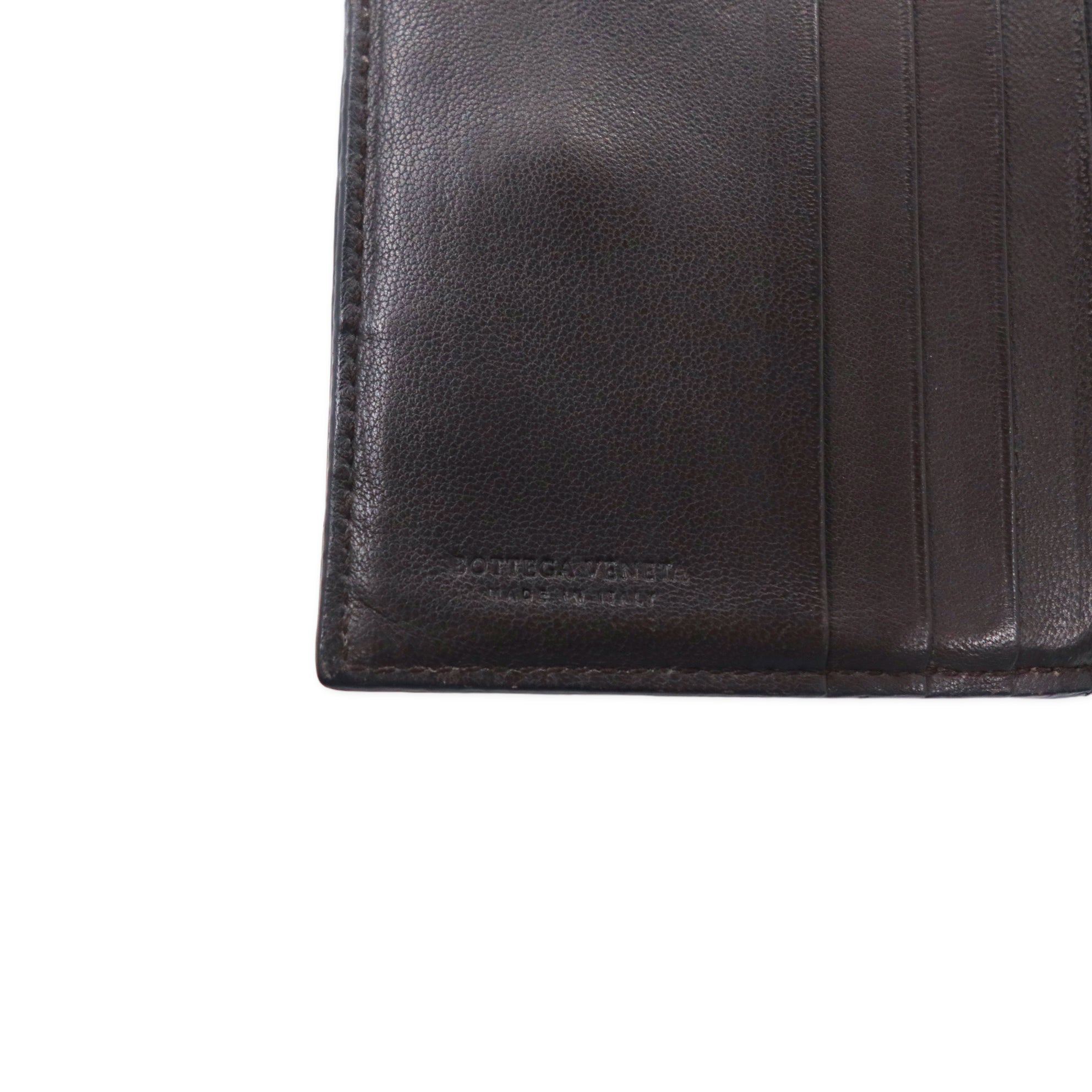 BOTTEGA VENETA Portafoglio bi-fold Intrecciato con cerniera a giro, marrone, pelle, 121059 V0013 2040, Made in Italy