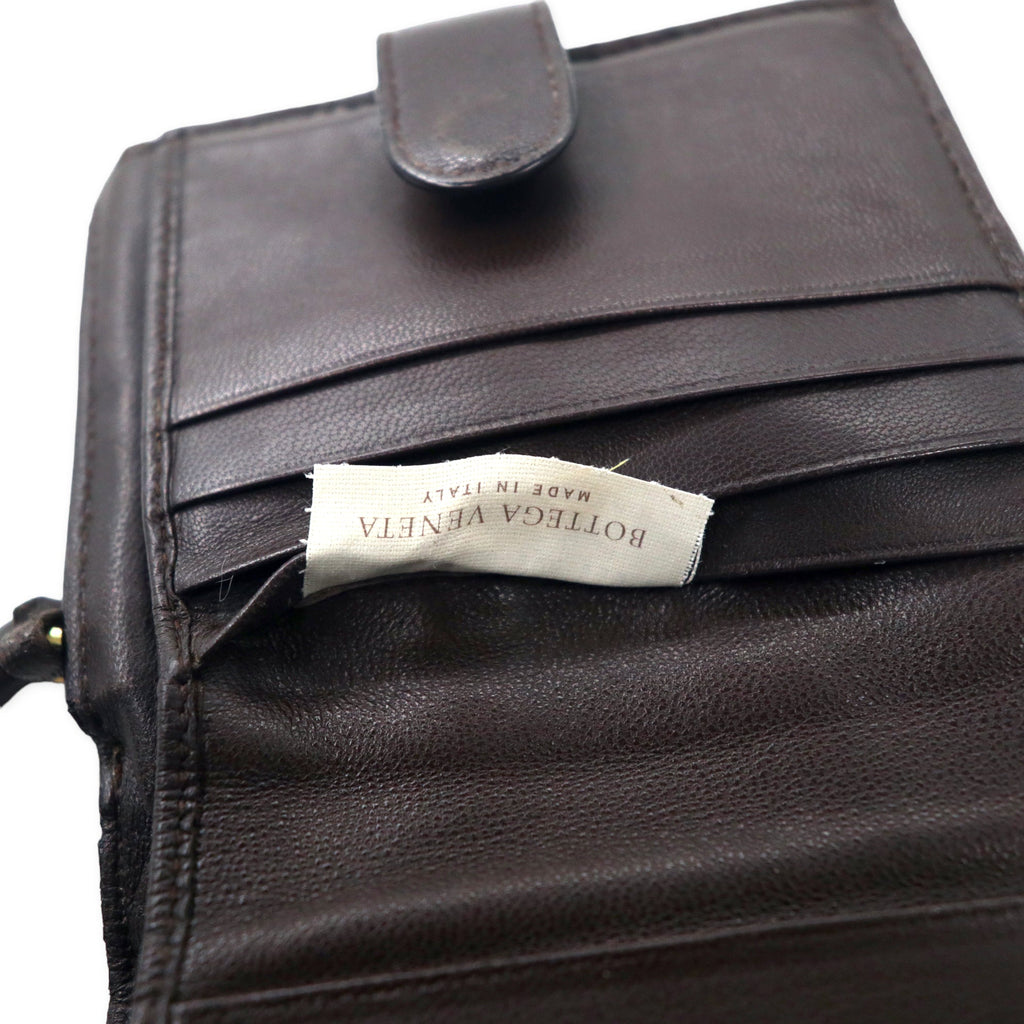 BOTTEGA VENETA Portafoglio bi-fold Intrecciato con cerniera a giro, marrone, pelle, 121059 V0013 2040, Made in Italy