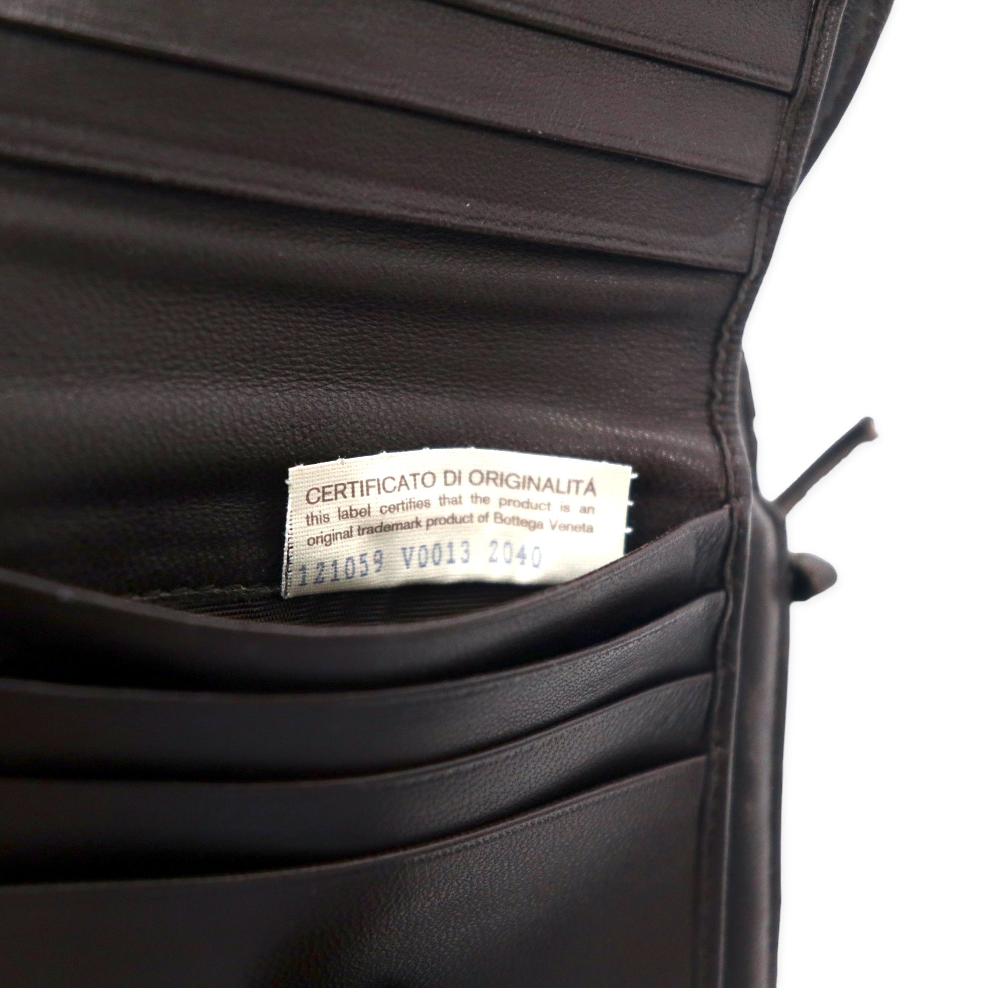 BOTTEGA VENETA Portafoglio bi-fold Intrecciato con cerniera a giro, marrone, pelle, 121059 V0013 2040, Made in Italy