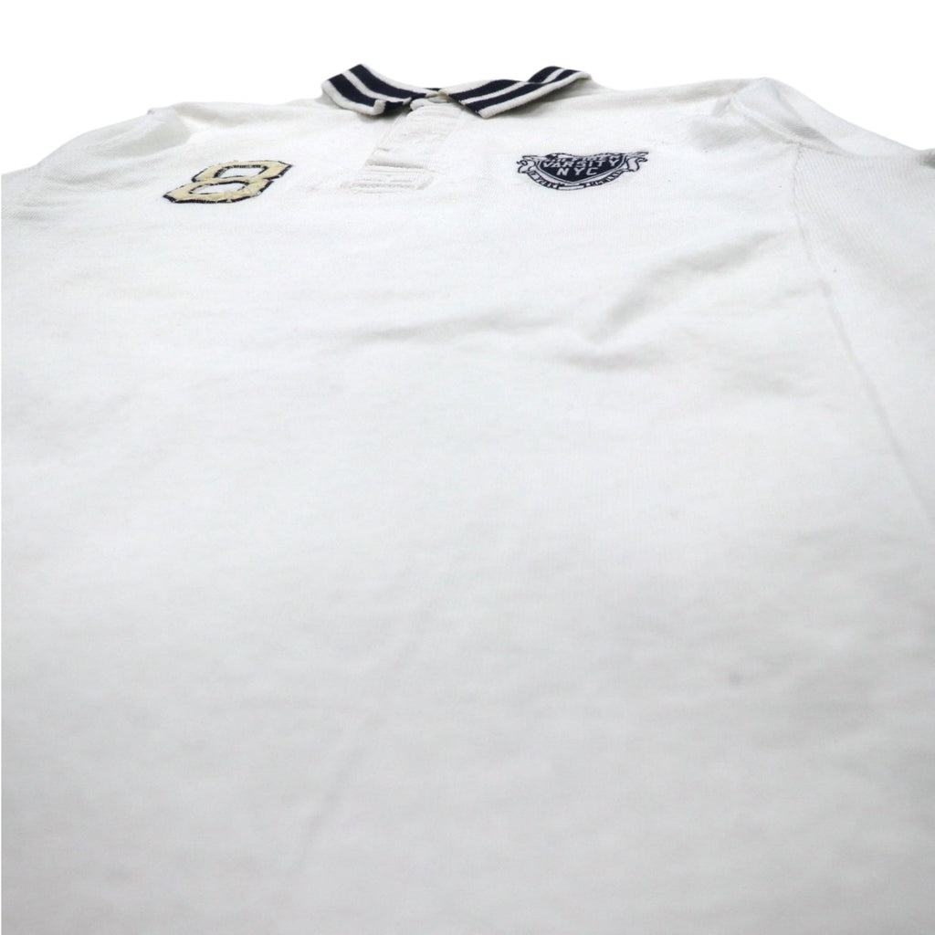 TOMMY HILFIGER リブライン ラガーシャツ L ホワイト コットン ナンバリング VINTAGE FIT