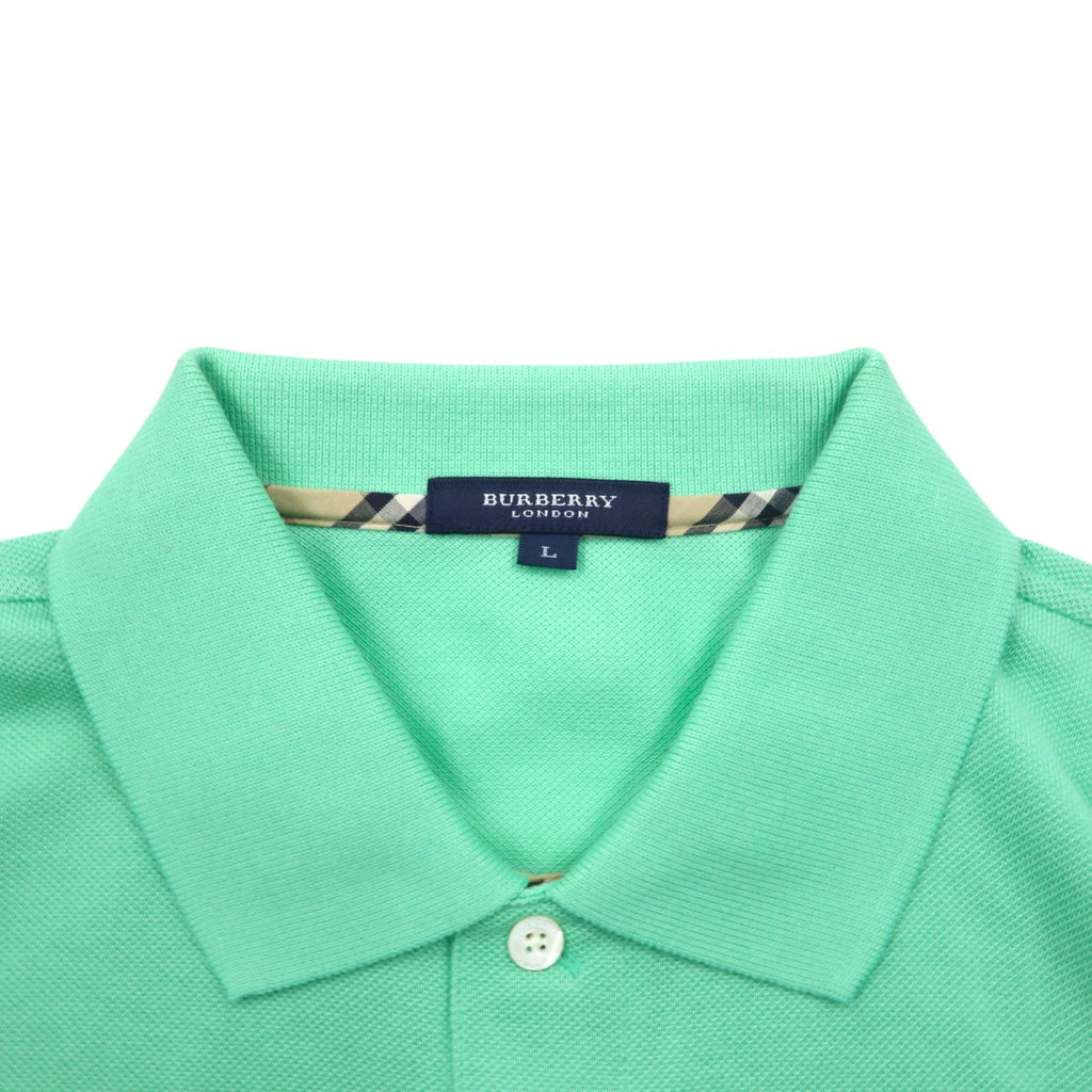 BURBERRY LONDON Polo in piqué L verde cotone taschino made in Japan nuovo con etichetta