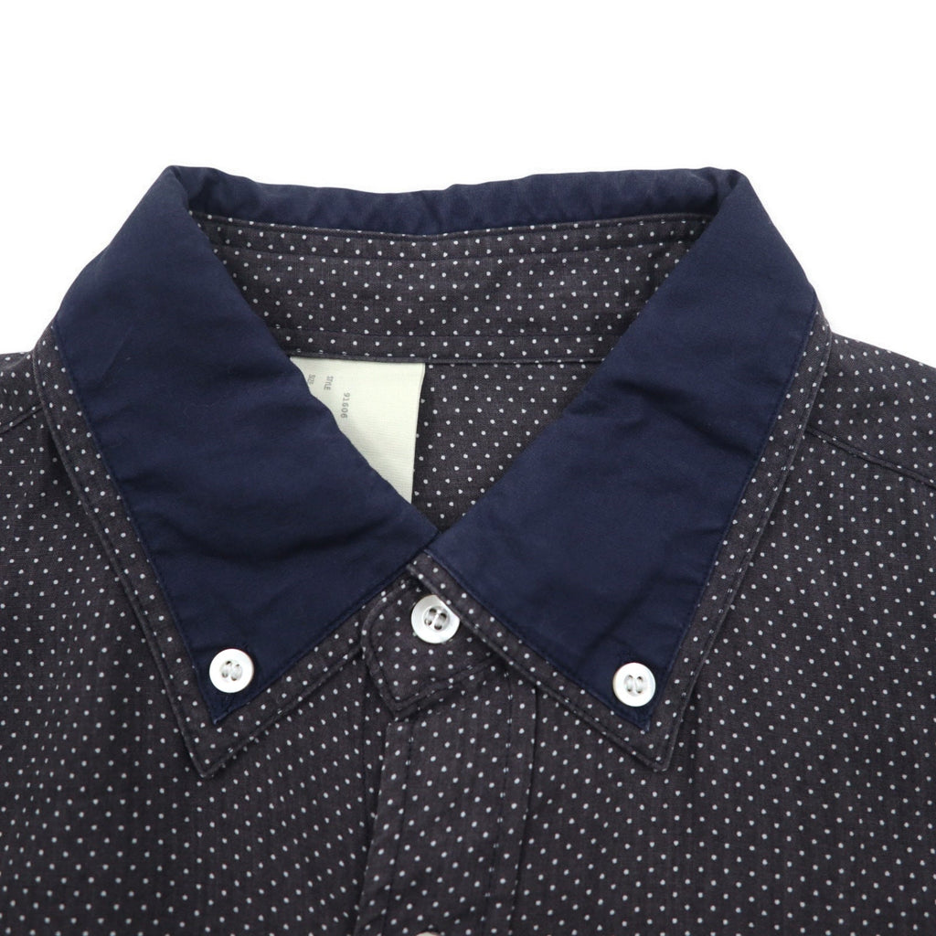 N.HOLLYWOOD Camicia button-down a strati colore grigio a pois taglia S, Tencel 91606 132-SH08 pieces, made in Japan