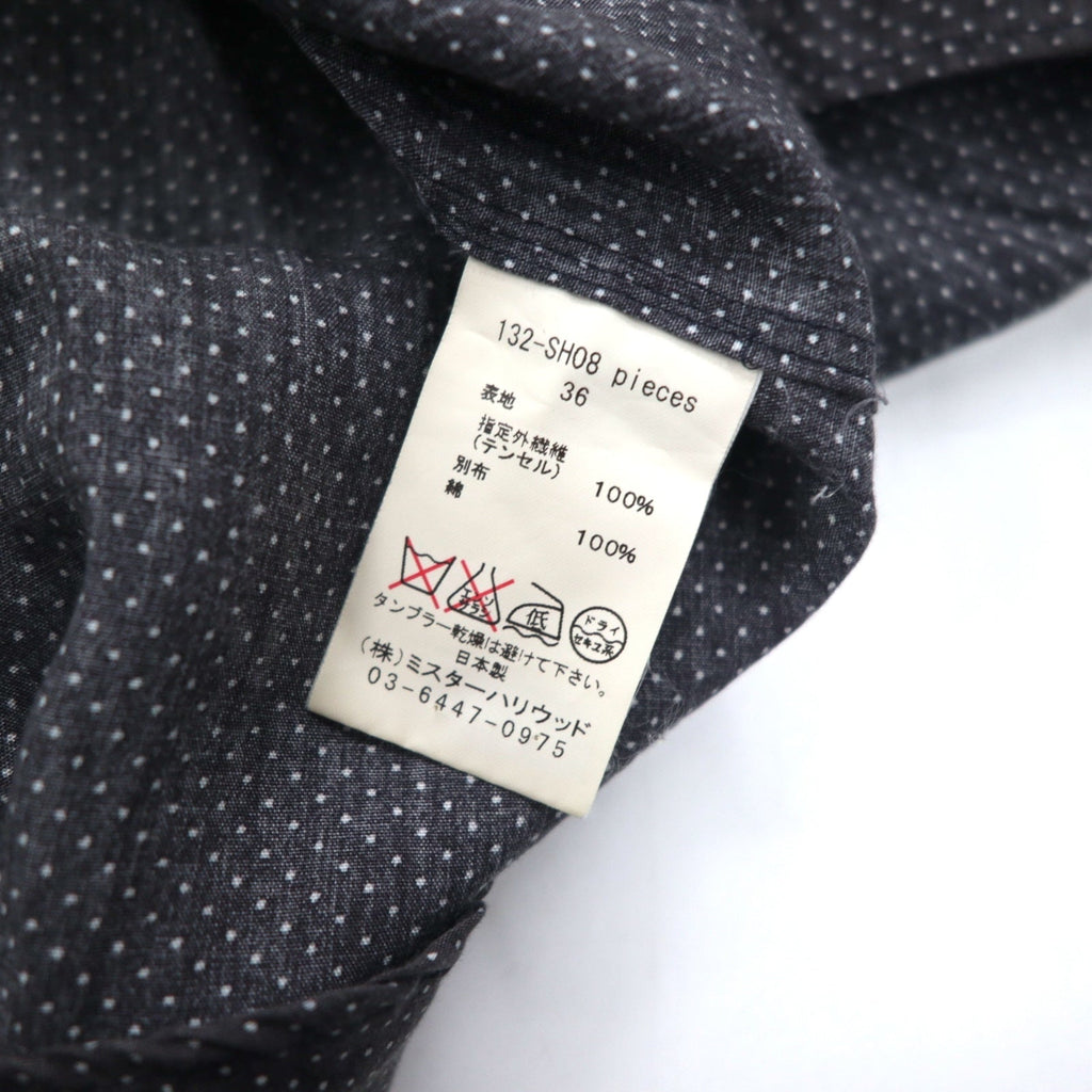 N.HOLLYWOOD Camicia button-down a strati colore grigio a pois taglia S, Tencel 91606 132-SH08 pieces, made in Japan