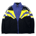 Adidas anni '90, track jacket, maglia L, nera, poliestere, logo Trifoglio, etichetta argentata