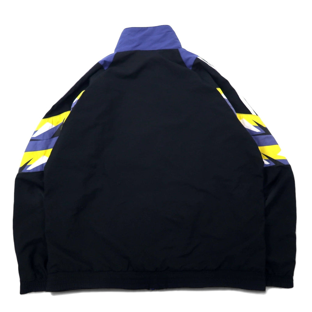 Adidas anni '90, track jacket, maglia L, nera, poliestere, logo Trifoglio, etichetta argentata
