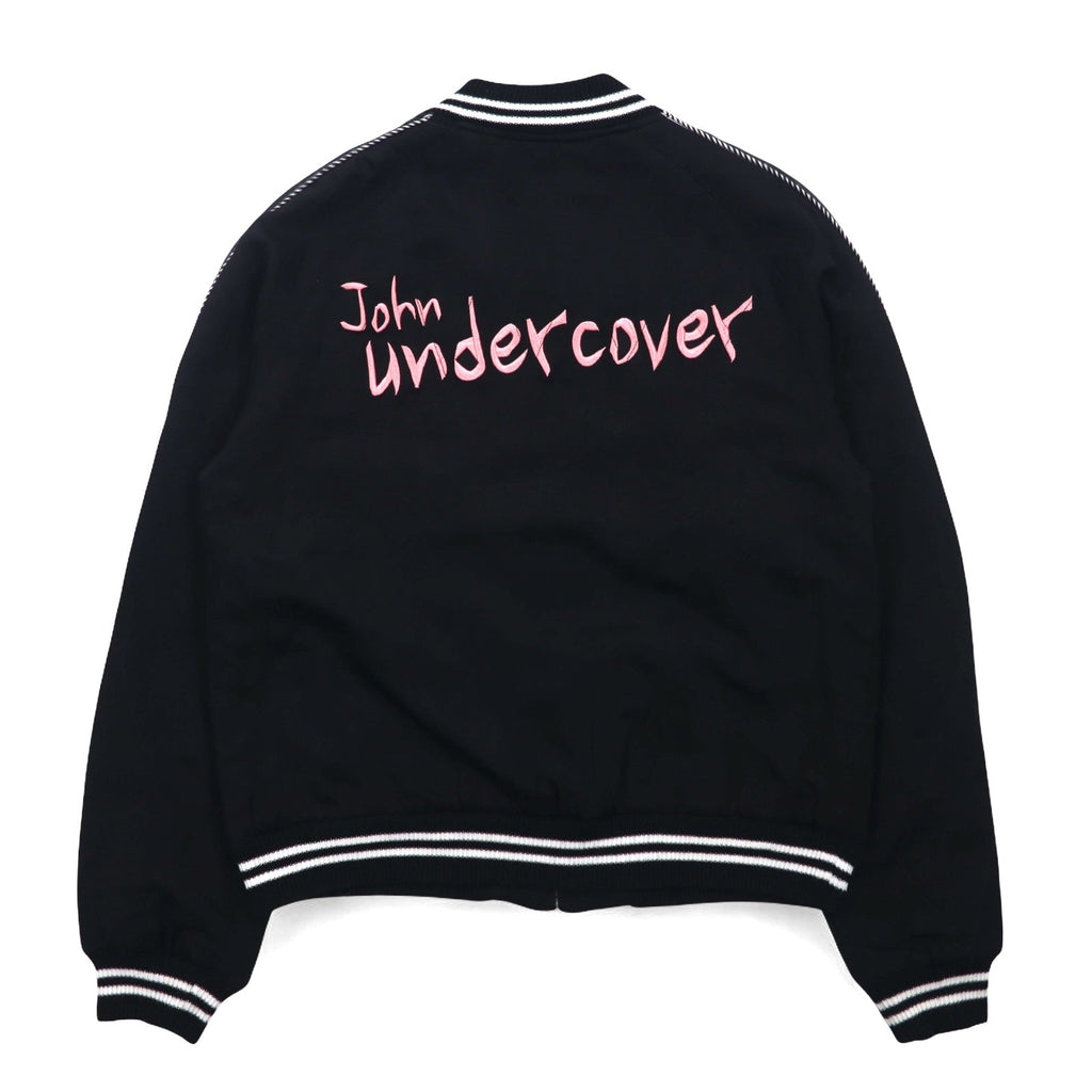 John UNDER COVER Bomber ricamato con teschio, trapuntato, taglia M, nero, rayon, JUQ4203, Made in Japan