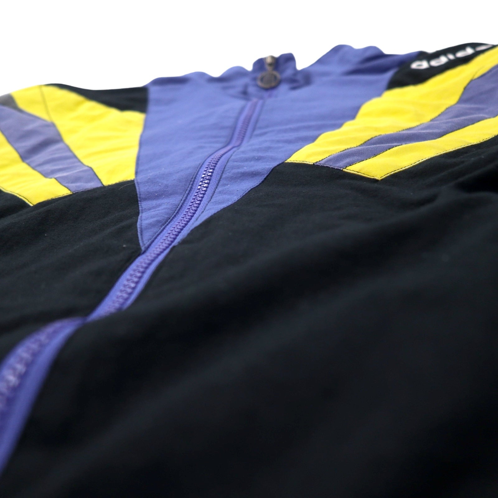 Adidas anni '90, track jacket, maglia L, nera, poliestere, logo Trifoglio, etichetta argentata
