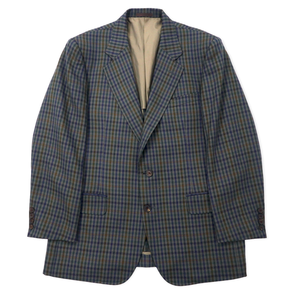 Giacca sartoriale monopetto Burberrys Old 2B, 98-88-175 AB6, fantasia scozzese marrone, in lana, made in Japan.