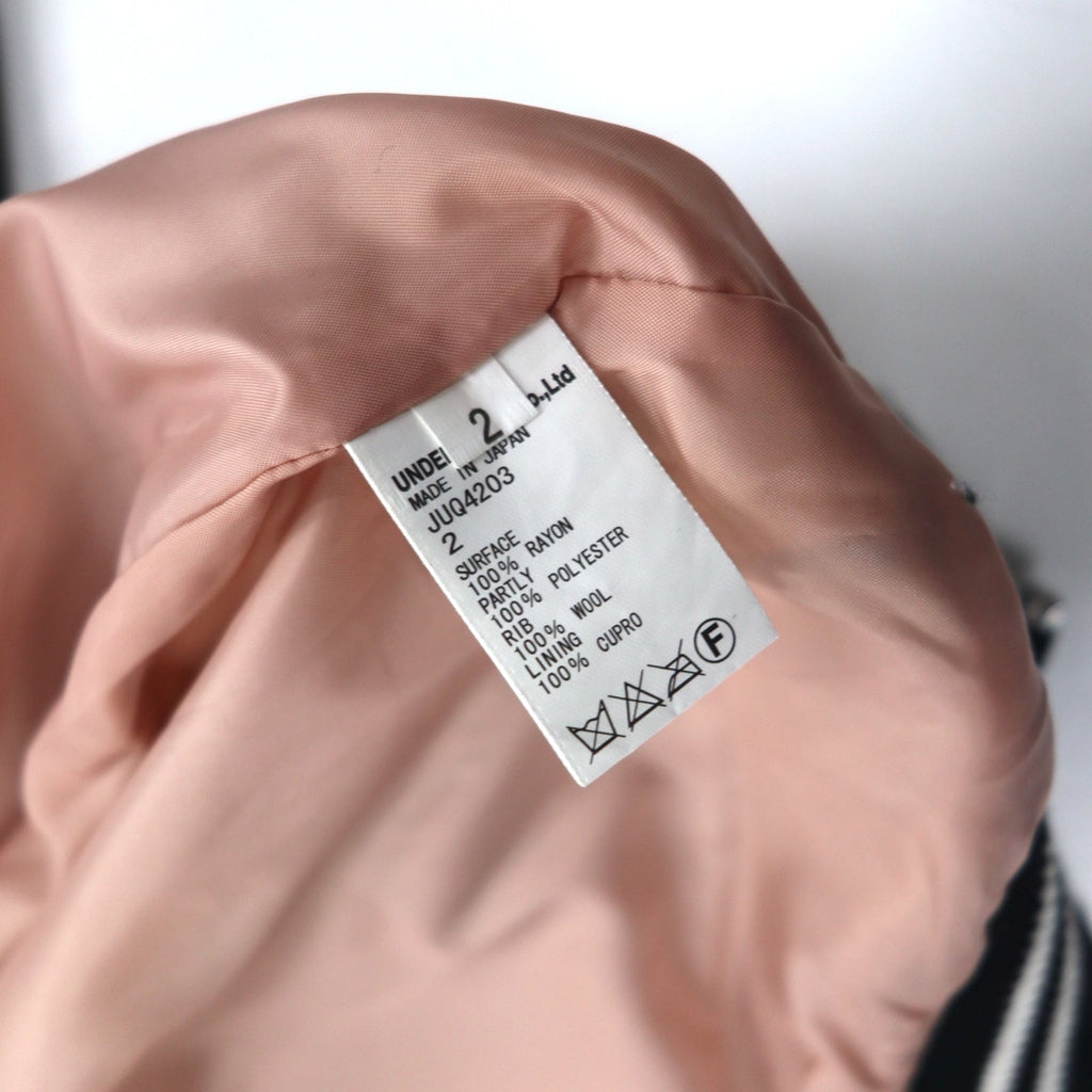 John UNDER COVER Bomber ricamato con teschio, trapuntato, taglia M, nero, rayon, JUQ4203, Made in Japan
