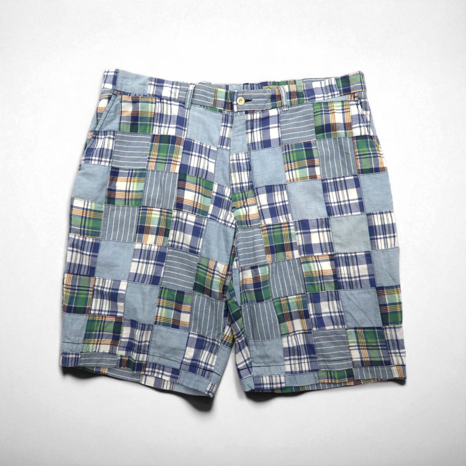 Polo by Ralph Lauren anni '90 pantaloncini patchwork pantaloncini corti XL blu a quadri India Madras