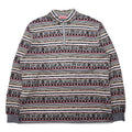 CASTELBAJAC +2 NATURE Anni '90 Maglia a maniche lunghe con mezza zip Maglietta a maniche lunghe XXL Grigio Cotone Fantasia Made in Japan