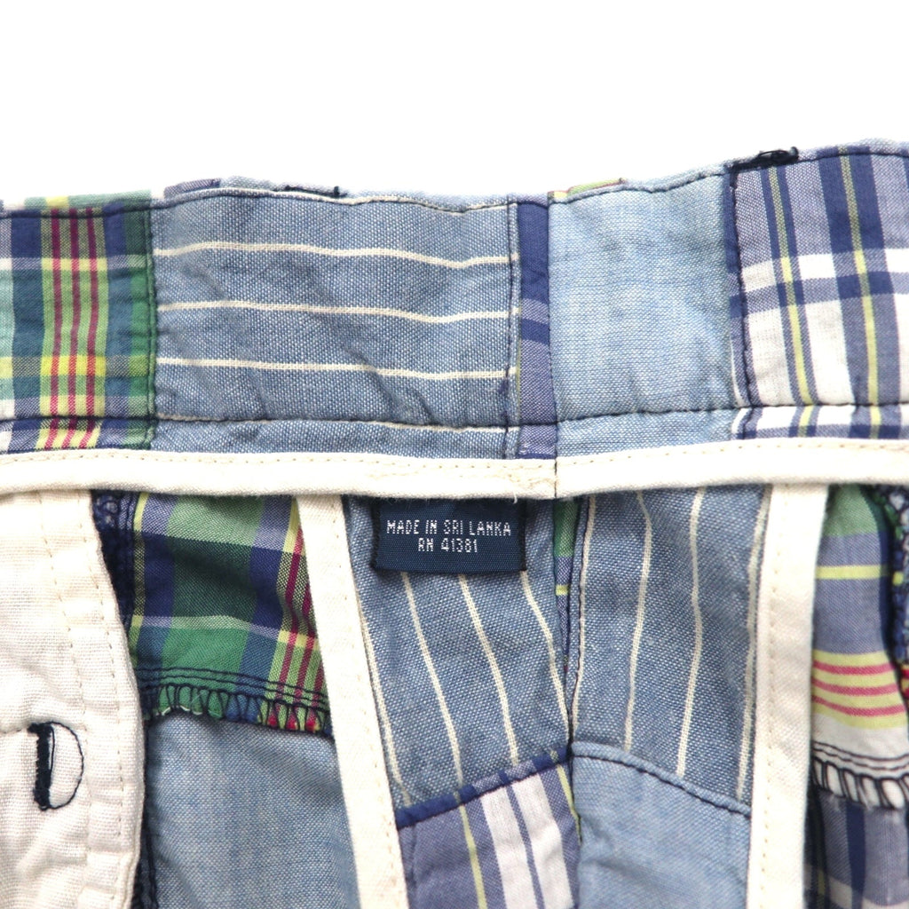 Polo by Ralph Lauren anni '90 pantaloncini patchwork pantaloncini corti XL blu a quadri India Madras