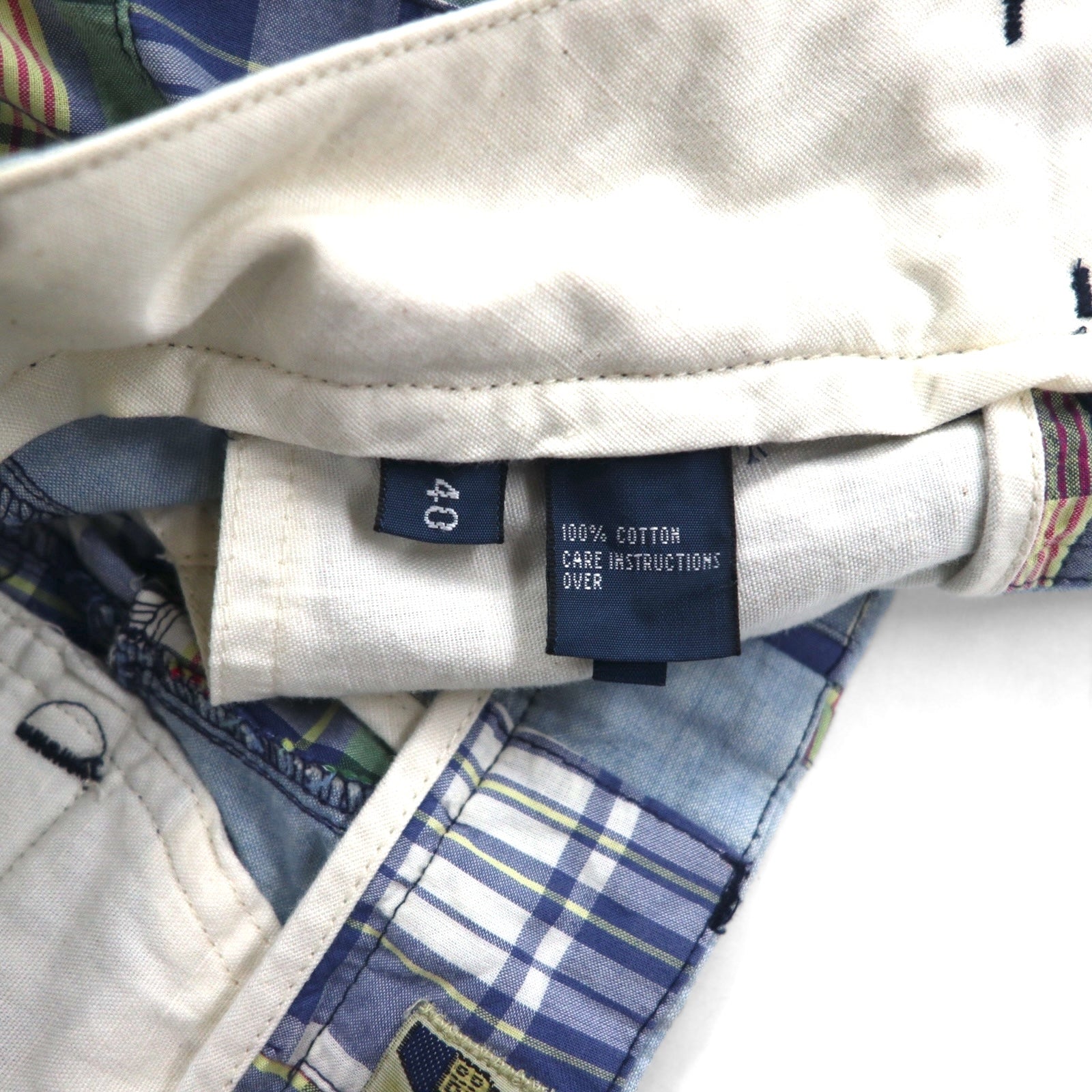 Polo by Ralph Lauren anni '90 pantaloncini patchwork pantaloncini corti XL blu a quadri India Madras