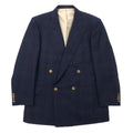 Burberrys Old Double Giacca in lana gessata con revers a punta 98-88-175 AB6 Blu navy Gabardine Bottoni dorati Bottoni decorativi Made in Japan