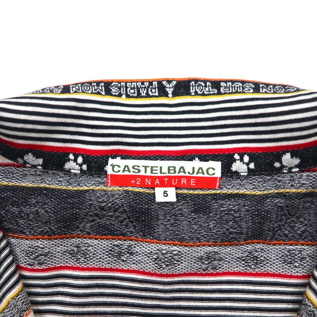 CASTELBAJAC +2 NATURE Anni '90 Maglia a maniche lunghe con mezza zip Maglietta a maniche lunghe XXL Grigio Cotone Fantasia Made in Japan