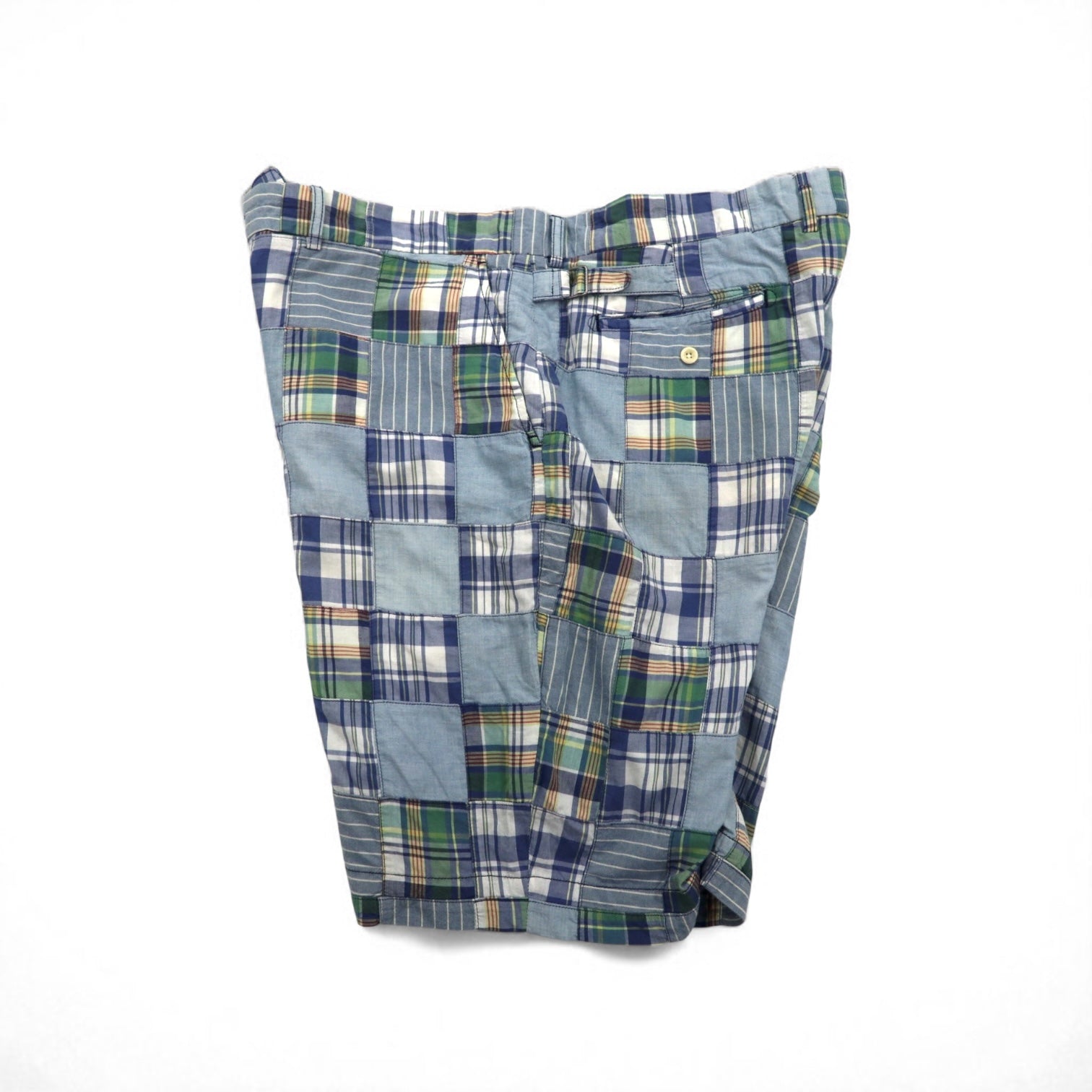 Polo by Ralph Lauren anni '90 pantaloncini patchwork pantaloncini corti XL blu a quadri India Madras