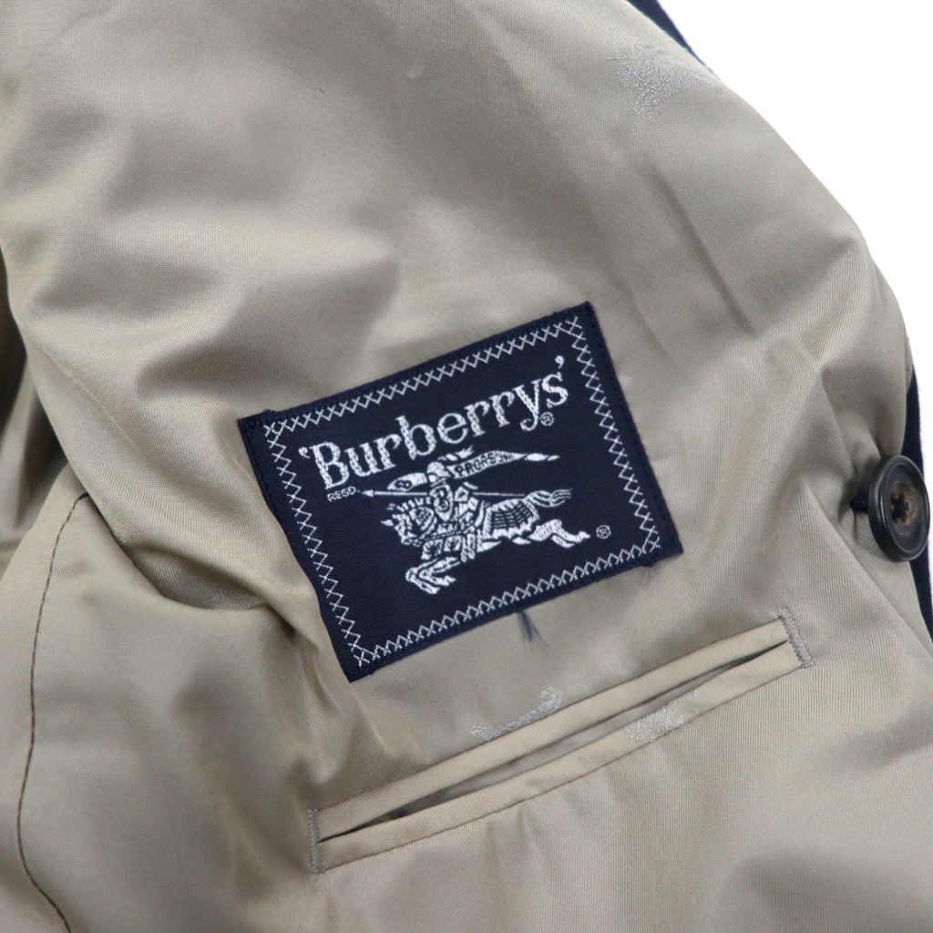 Burberrys Old Double Giacca in lana gessata con revers a punta 98-88-175 AB6 Blu navy Gabardine Bottoni dorati Bottoni decorativi Made in Japan