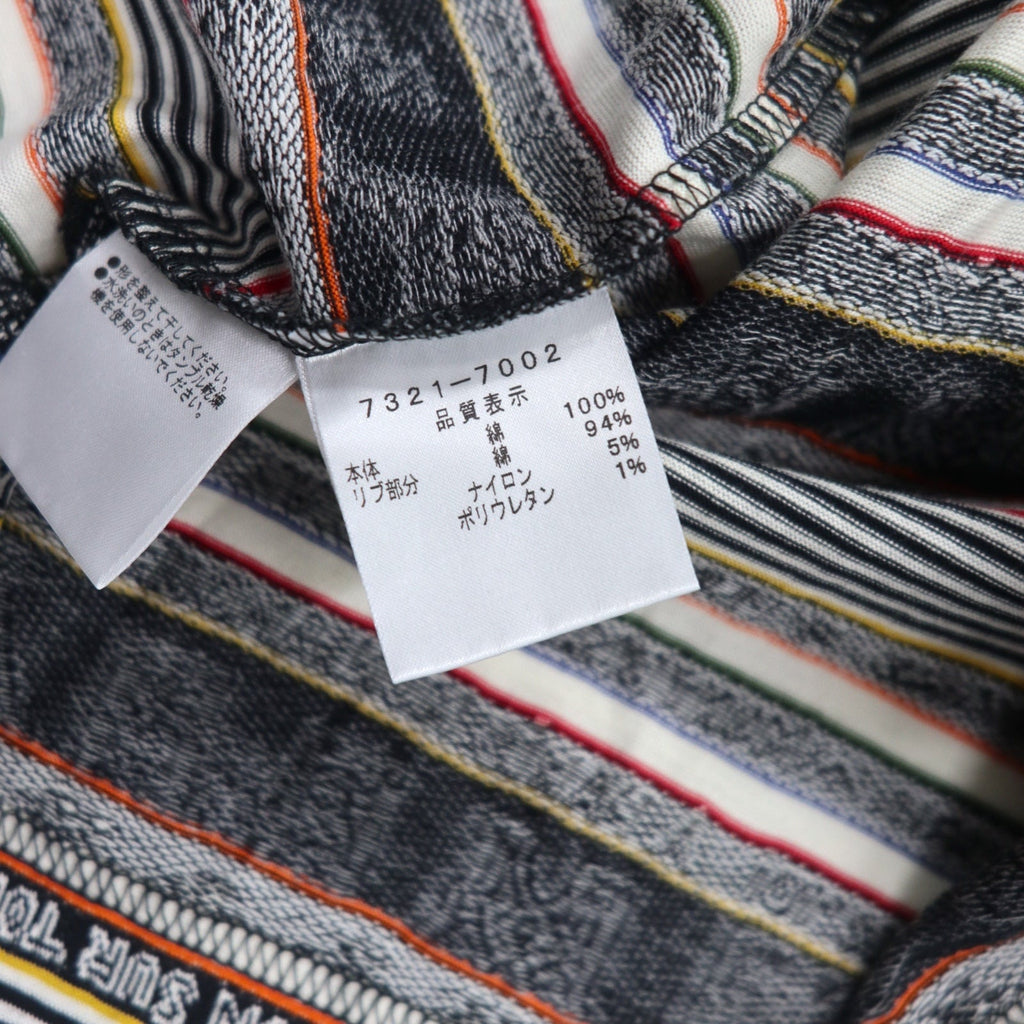 CASTELBAJAC +2 NATURE Anni '90 Maglia a maniche lunghe con mezza zip Maglietta a maniche lunghe XXL Grigio Cotone Fantasia Made in Japan