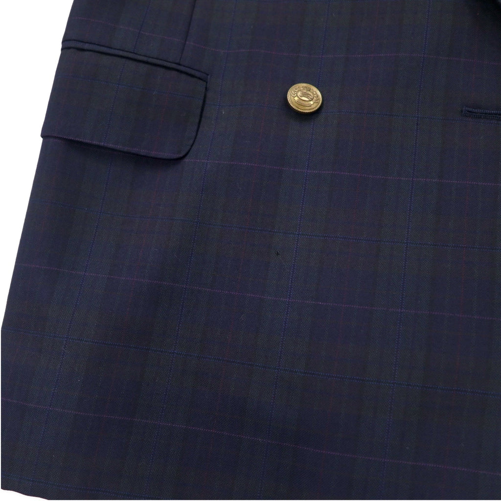 Burberrys Old Double Giacca in lana gessata con revers a punta 98-88-175 AB6 Blu navy Gabardine Bottoni dorati Bottoni decorativi Made in Japan