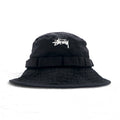 Stussy Ripstop Boonie Hat, cappello alla pescatore S/M nero, nylon, con logo ricamato.