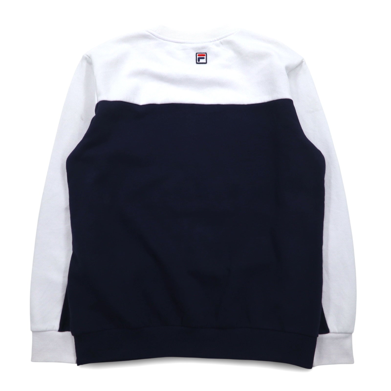 Felpa oversize FILA in cotone felpato, con stampa logo, colore bianco e blu navy, taglia S