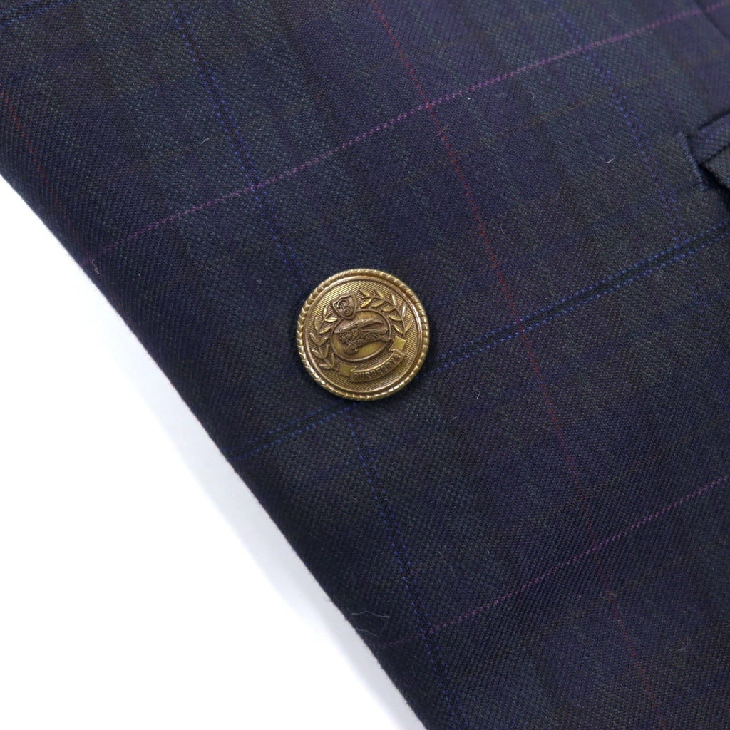 Burberrys Old Double Giacca in lana gessata con revers a punta 98-88-175 AB6 Blu navy Gabardine Bottoni dorati Bottoni decorativi Made in Japan