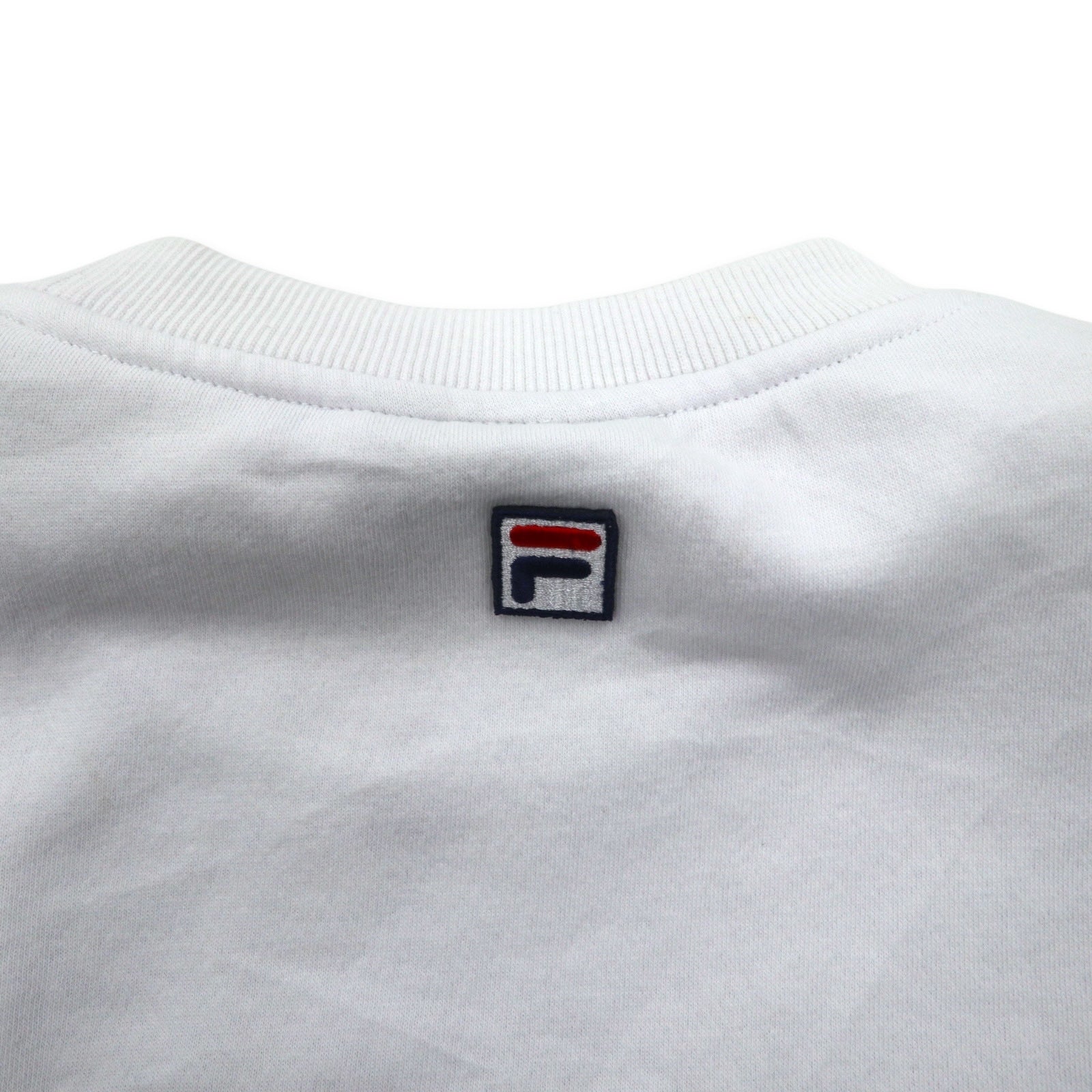 Felpa oversize FILA in cotone felpato, con stampa logo, colore bianco e blu navy, taglia S