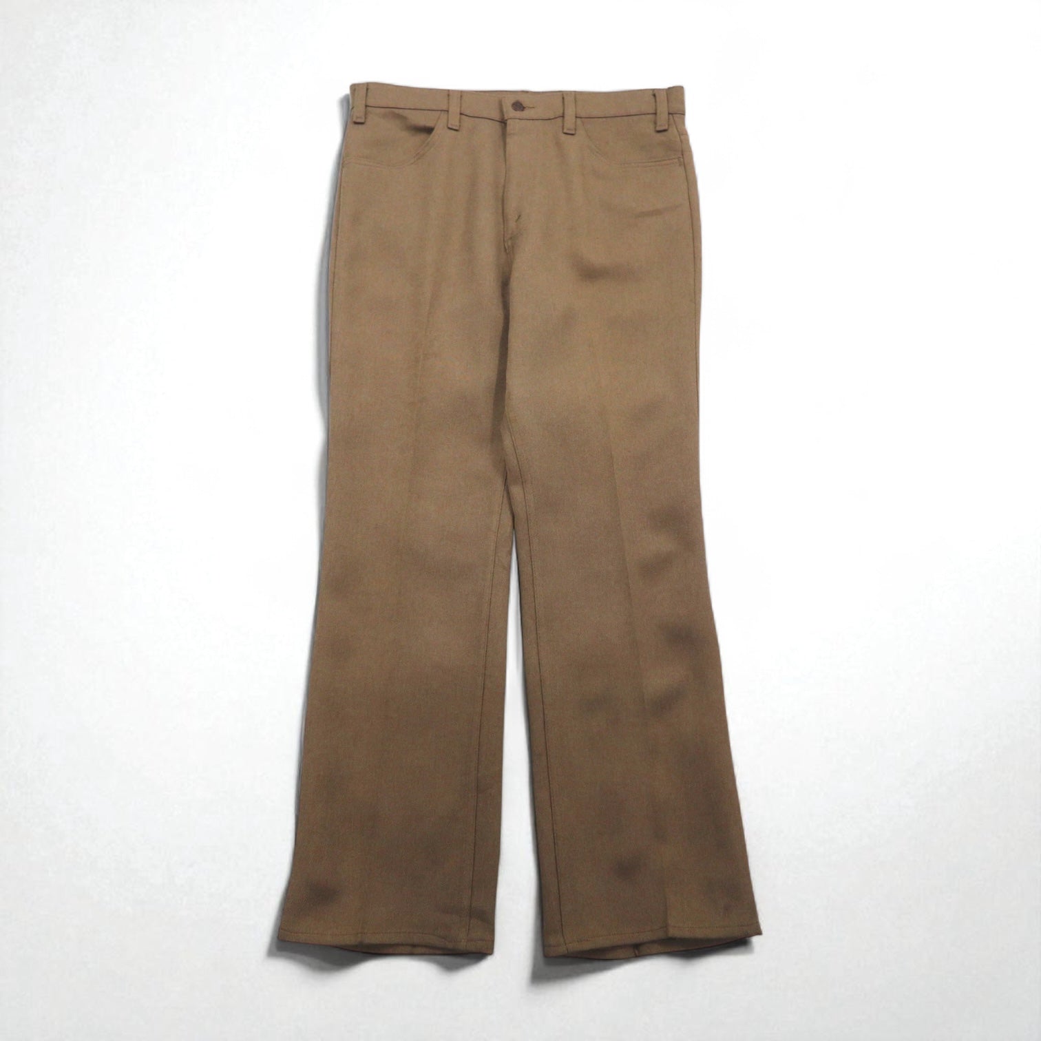 Levi's anni '80 Pantaloni bootcut in poliestere made in USA Marrone L Etichetta nera Cerniera 42TALON 10517 4825