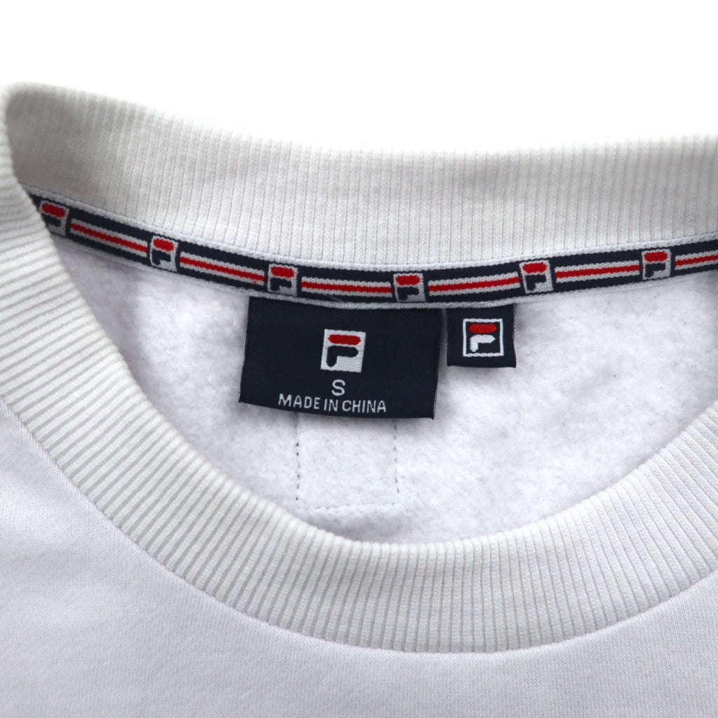 Felpa oversize FILA in cotone felpato, con stampa logo, colore bianco e blu navy, taglia S