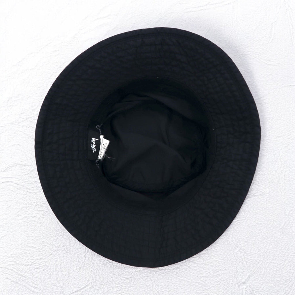 Stussy Ripstop Boonie Hat, cappello alla pescatore S/M nero, nylon, con logo ricamato.