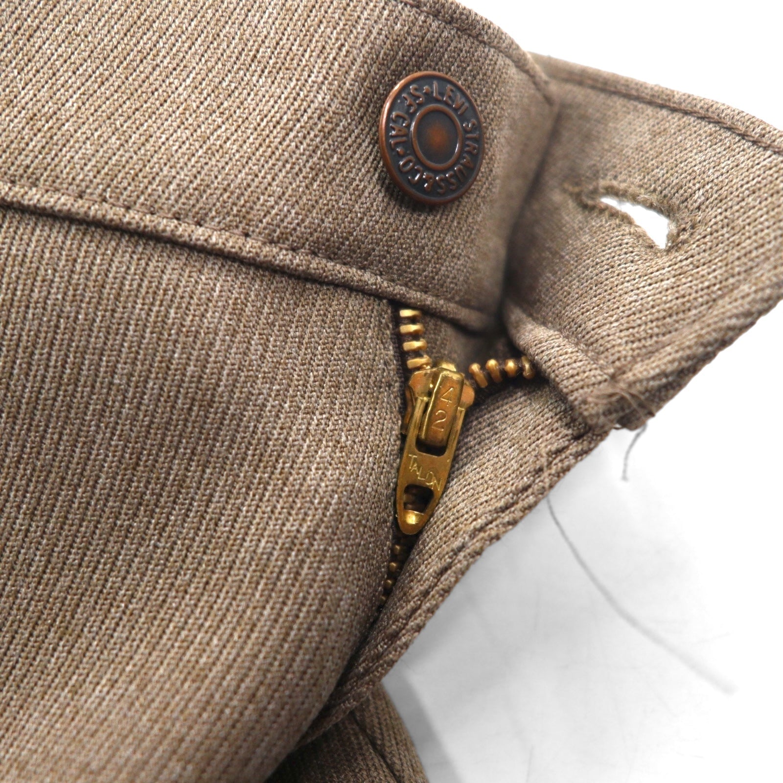 Levi's anni '80 Pantaloni bootcut in poliestere made in USA Marrone L Etichetta nera Cerniera 42TALON 10517 4825