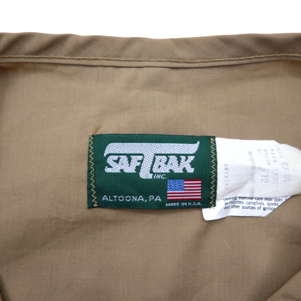 Gilet da pesca/caccia SAFTBAK anni '90, Made in USA, taglia L, beige, cerniera IDEAL