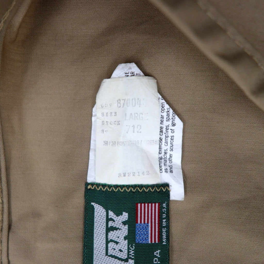 Gilet da pesca/caccia SAFTBAK anni '90, Made in USA, taglia L, beige, cerniera IDEAL