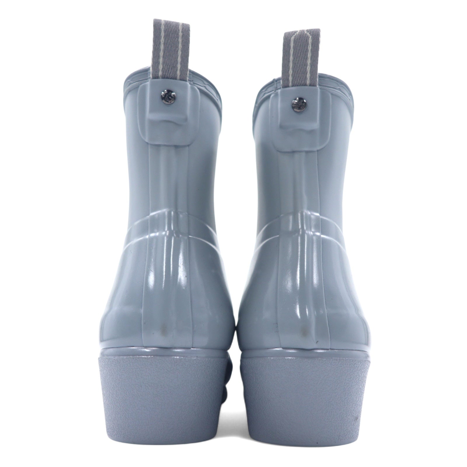 HUNTER リファインド ロー ヒール バイカー グロスデュオ REF LOW HEEL BIKER GLOSS DUO ラバーブーツ レインブーツ 25cm グレー WFS2037DUO