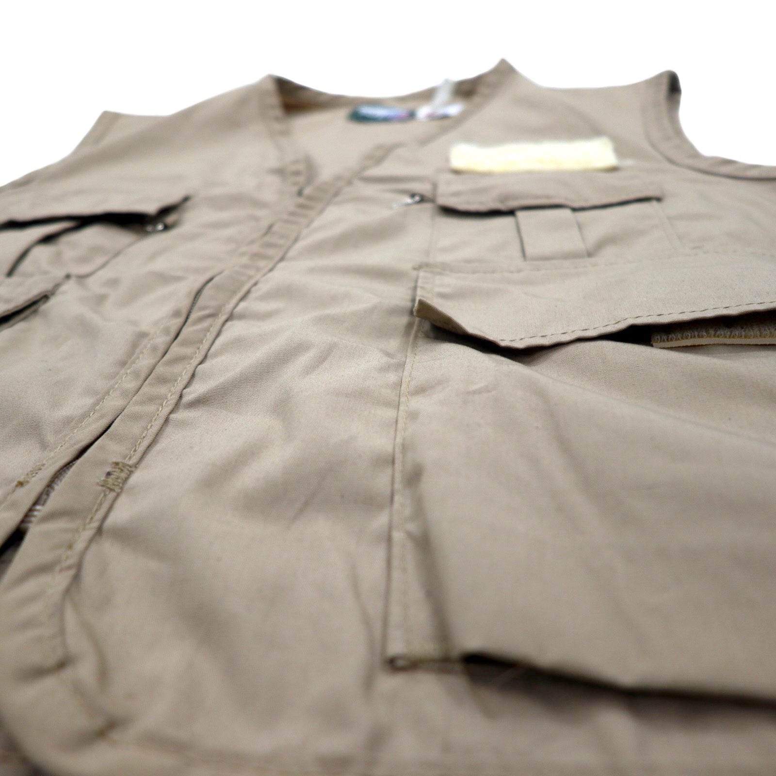 Gilet da pesca/caccia SAFTBAK anni '90, Made in USA, taglia L, beige, cerniera IDEAL