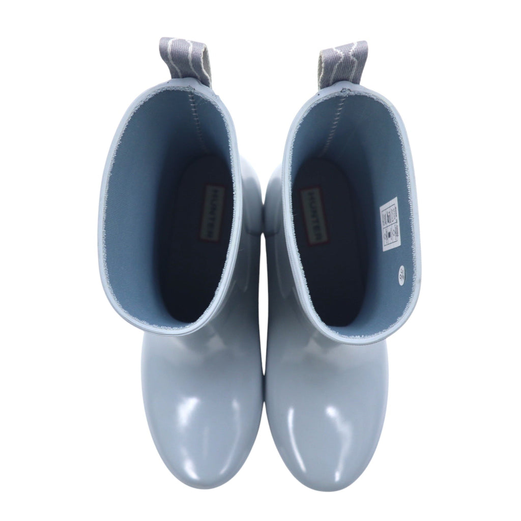 HUNTER リファインド ロー ヒール バイカー グロスデュオ REF LOW HEEL BIKER GLOSS DUO ラバーブーツ レインブーツ 25cm グレー WFS2037DUO