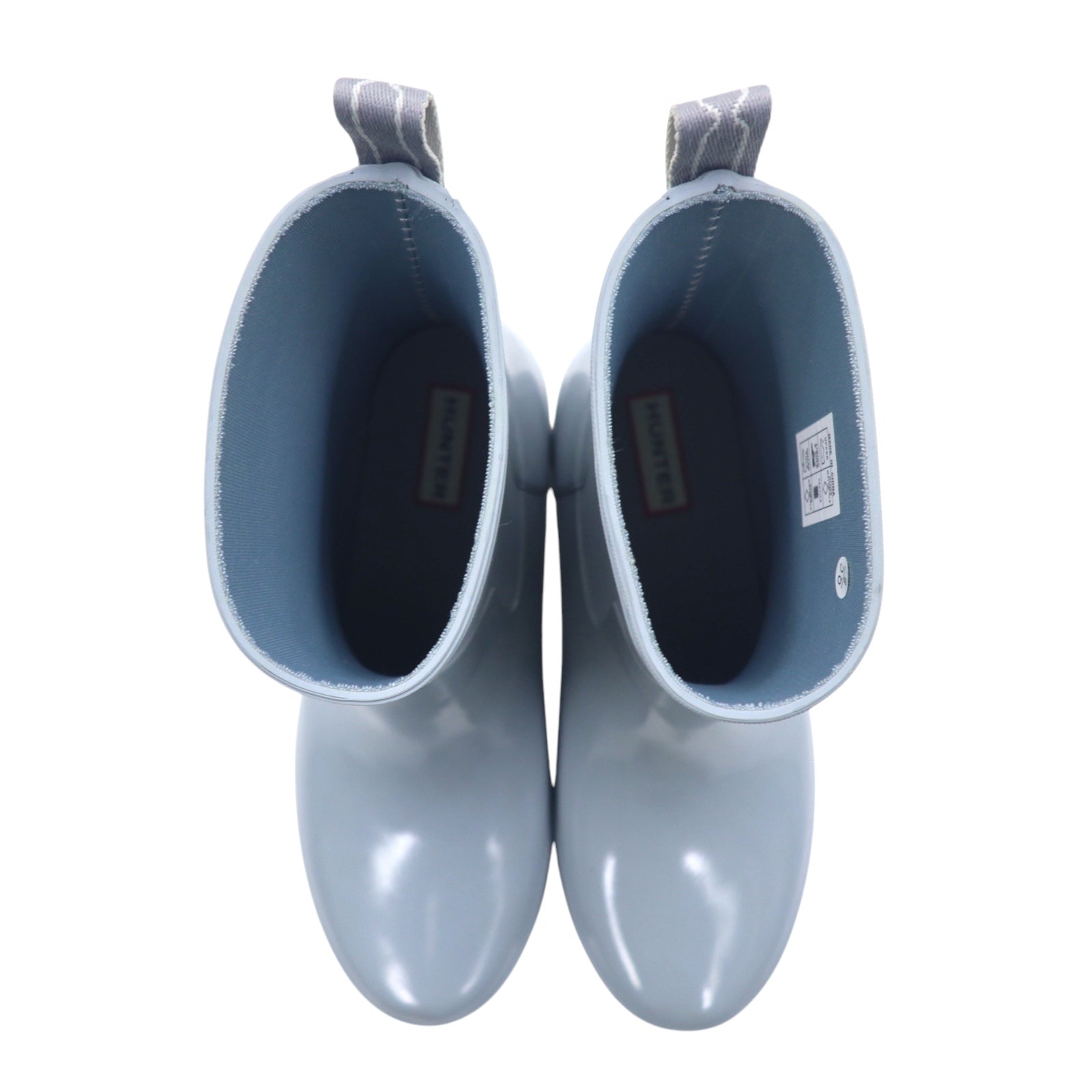 HUNTER リファインド ロー ヒール バイカー グロスデュオ REF LOW HEEL BIKER GLOSS DUO ラバーブーツ レインブーツ 25cm グレー WFS2037DUO