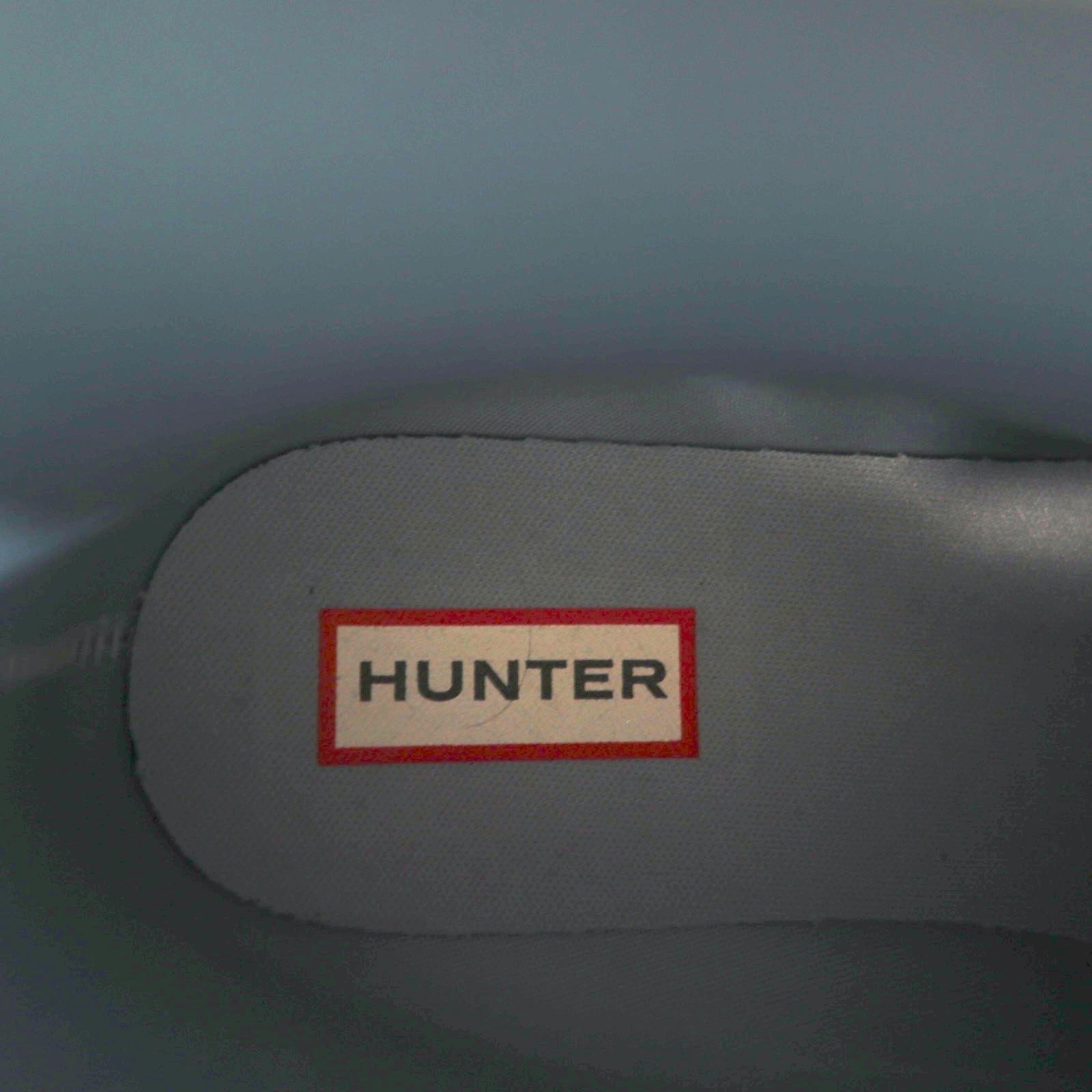 HUNTER リファインド ロー ヒール バイカー グロスデュオ REF LOW HEEL BIKER GLOSS DUO ラバーブーツ レインブーツ 25cm グレー WFS2037DUO
