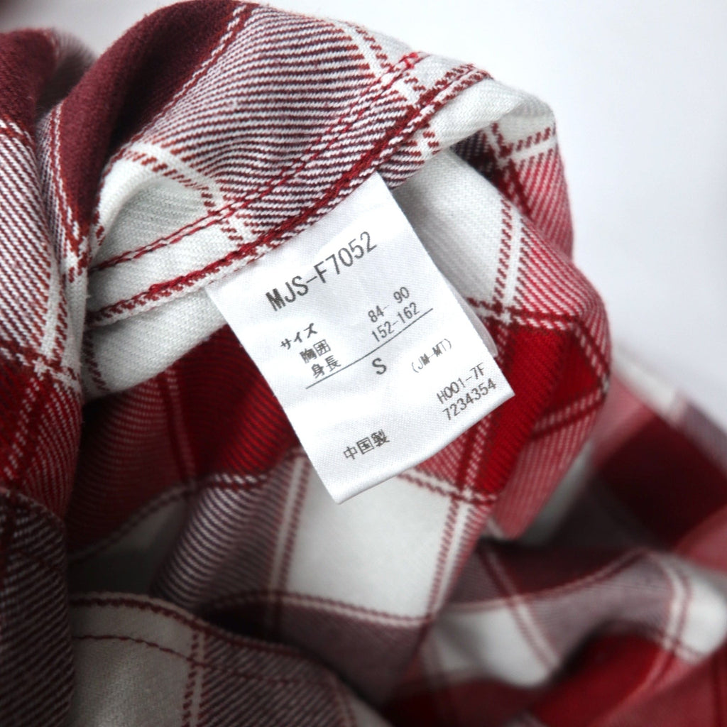 Marmot ブロックチェック シャツ S レッド ポリエステル コットン 山ポケ MJS-F7052