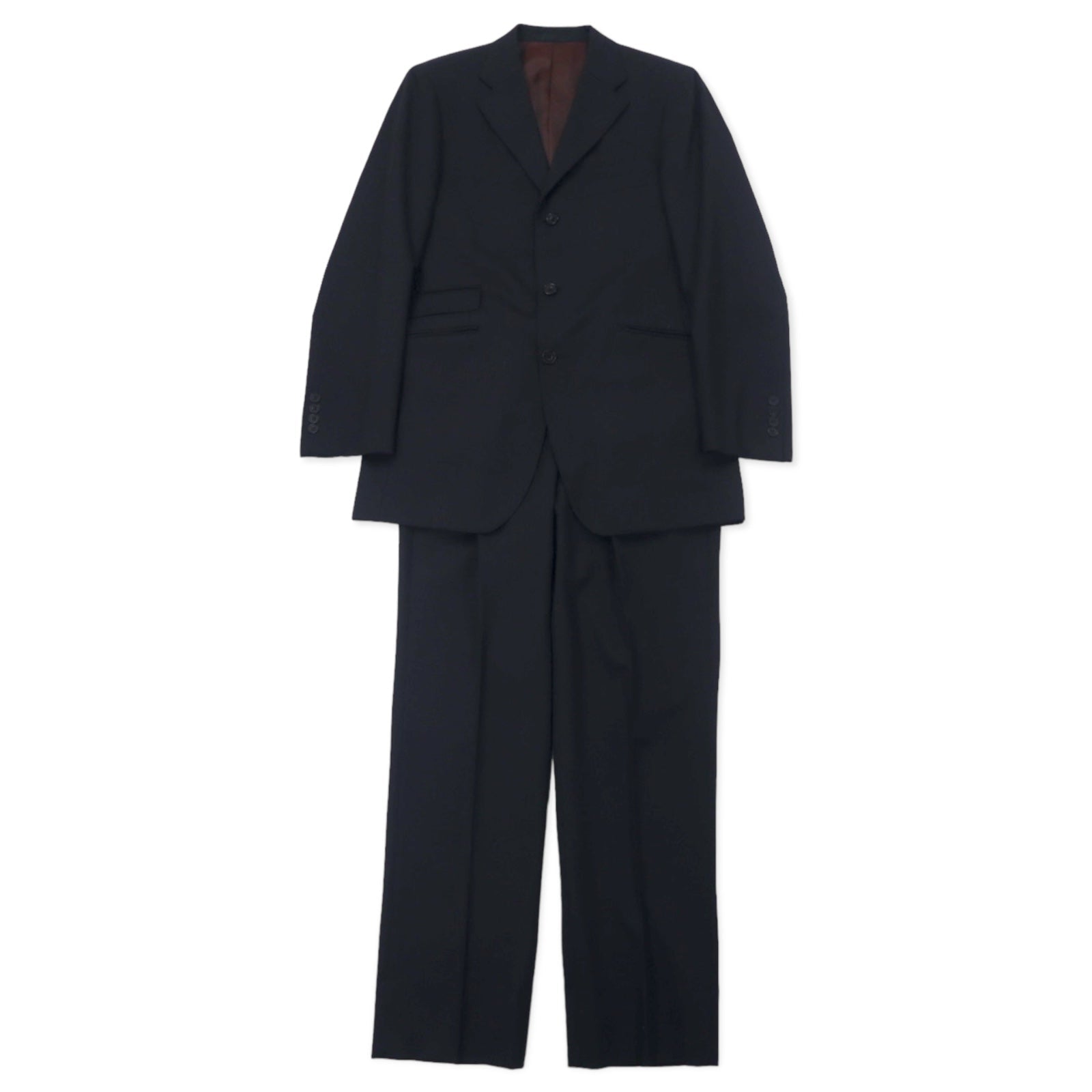 BURBERRY BLACK LABEL completo 3 pezzi 42R nero a righe lana SUPER 100's, made in Japan